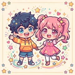 Anime & Manga coloring category illustration