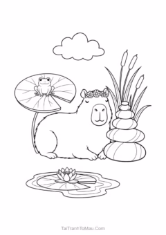 Capybara siêu đáng yêu đang chờ bạn tô màu!