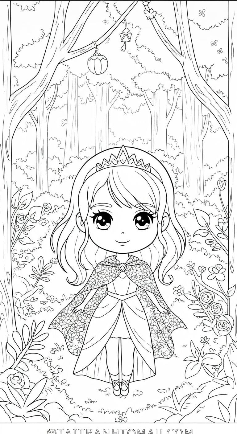 Bộ tranh tô Công chúa chibi dễ thương
