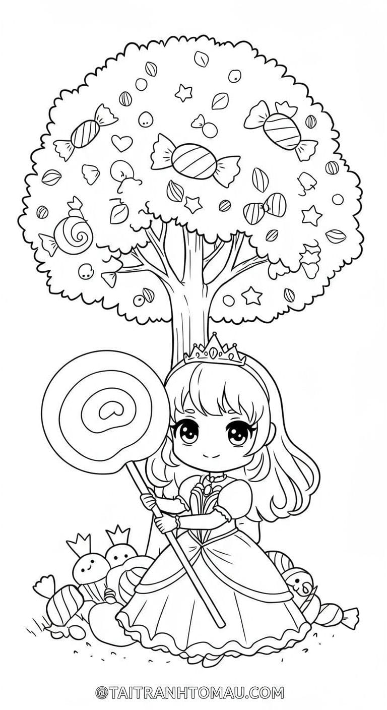 Bộ tranh tô Công chúa chibi dễ thương