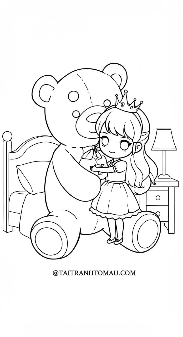 Bộ tranh tô Công chúa chibi dễ thương