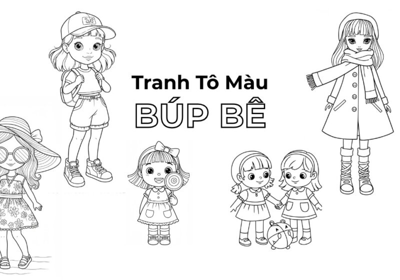 Tải ngay 50+ Tranh tô màu búp bê dễ thương cho bé gái