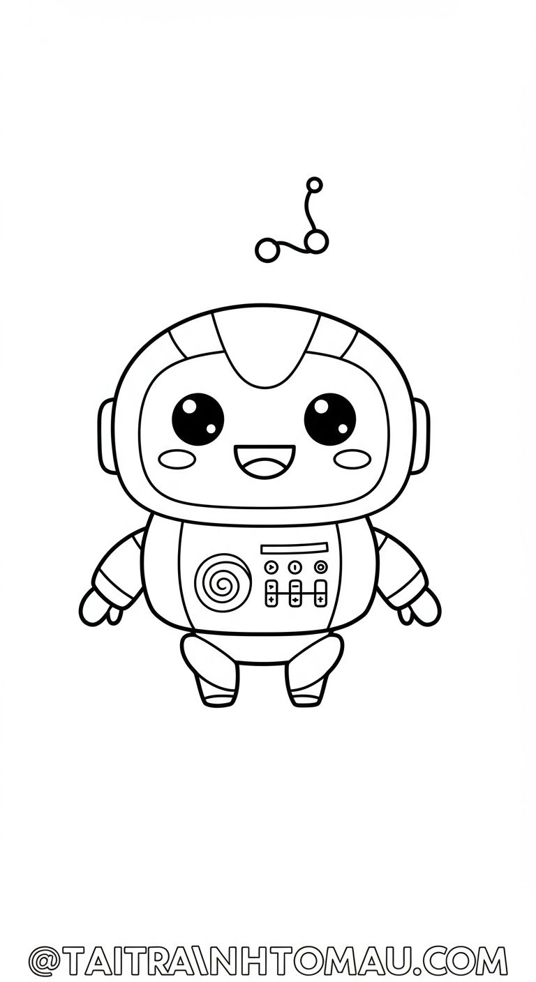 Bộ tranh tô robot đơn giản cho bé 3 - 5 tuổi