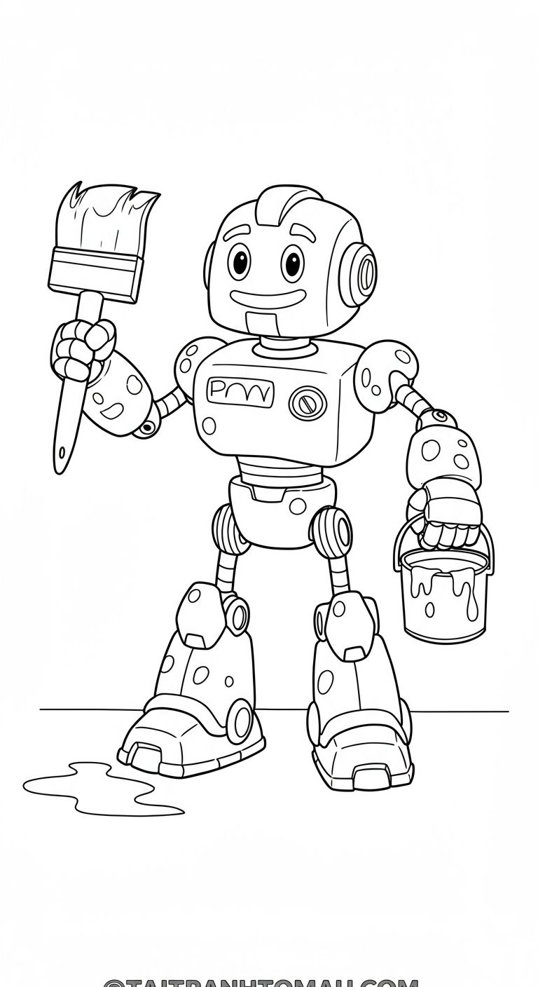 Bộ tranh tô Robot sáng tạo & hài hước (Cho bé 3–9 tuổi)