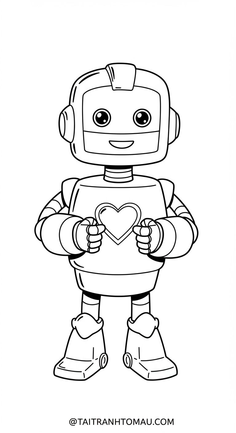 Bộ tranh tô robot đơn giản cho bé 3 - 5 tuổi