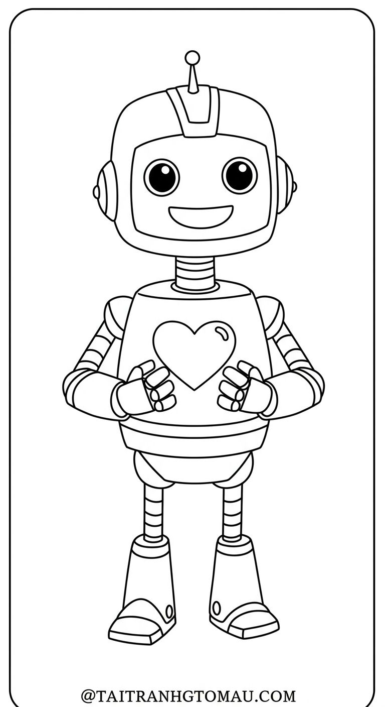 Bộ tranh tô robot đơn giản cho bé 3 - 5 tuổi