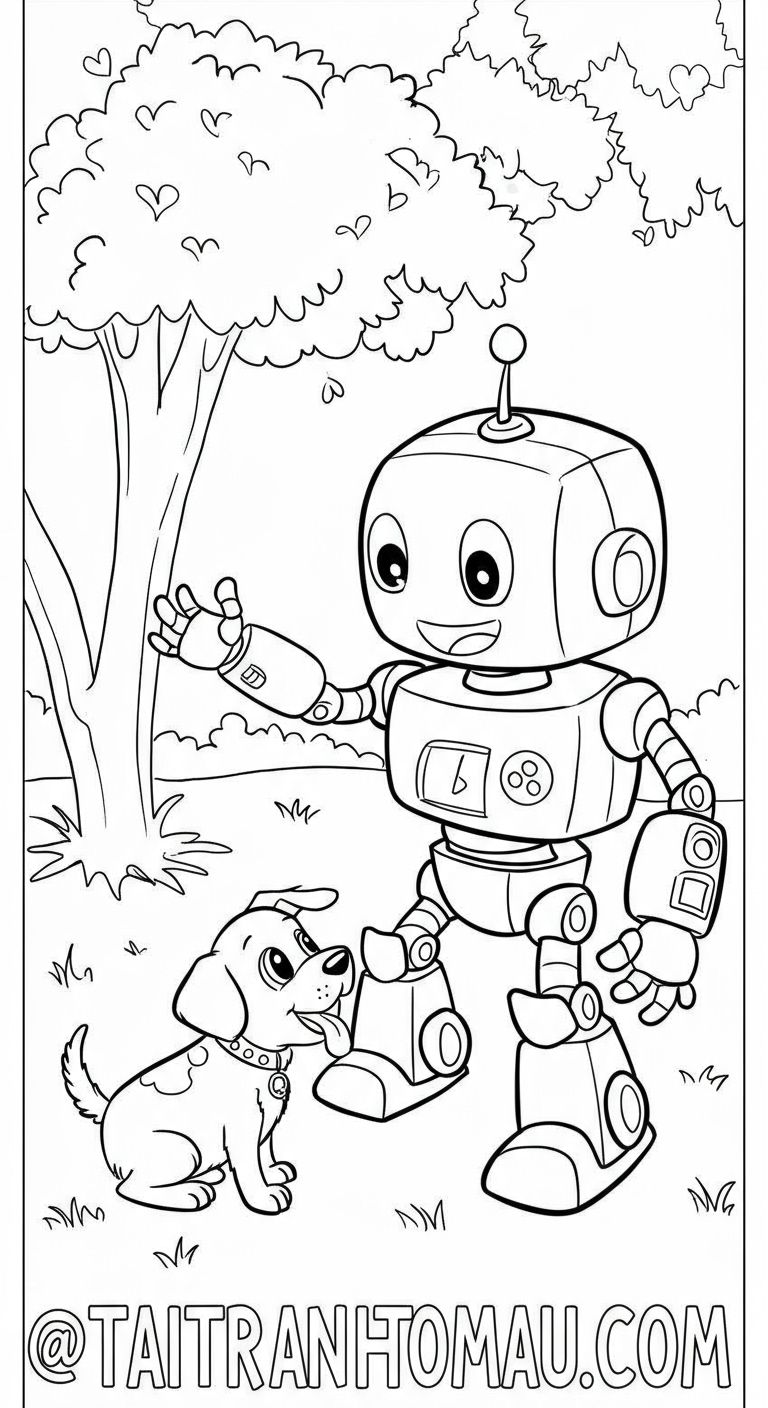 Bộ tranh tô Robot sáng tạo & hài hước (Cho bé 3–9 tuổi)