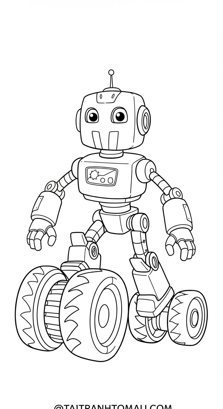 Bộ tranh tô robot đơn giản cho bé 3 - 5 tuổi