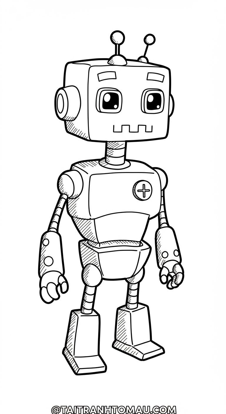 Bộ tranh tô robot đơn giản cho bé 3 - 5 tuổi