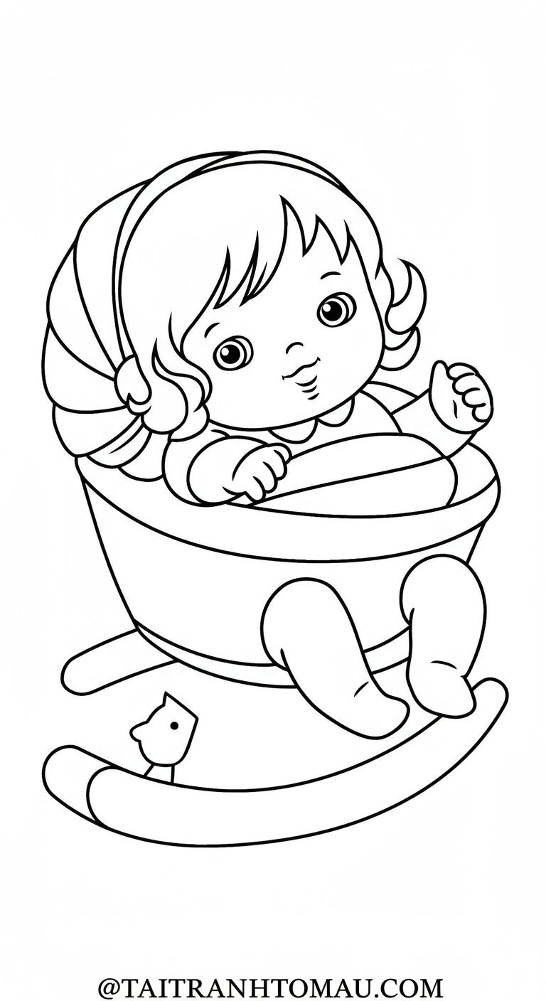 100+ Free Doll Coloring Pages for Girls: Cute, Princess, Barbie & More (Printable PDF A4) 1 Simple doll coloring page for a 3-year-old with thick, clear lines for easy coloring
