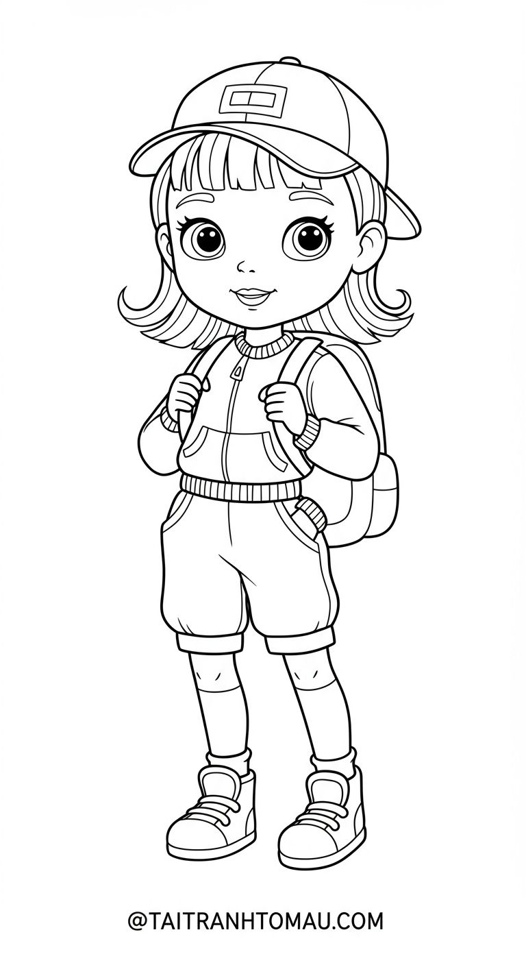 100+ Free Doll Coloring Pages for Girls: Cute, Princess, Barbie & More (Printable PDF A4) 4 Extremely cute chibi princess doll coloring page for little girls