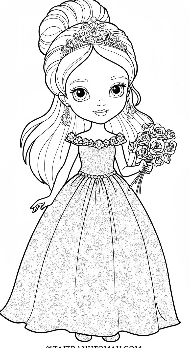 100+ Free Doll Coloring Pages for Girls: Cute, Princess, Barbie & More (Printable PDF A4) 5 Fashionable doll coloring page with a stylish jacket and a modern short skirt
