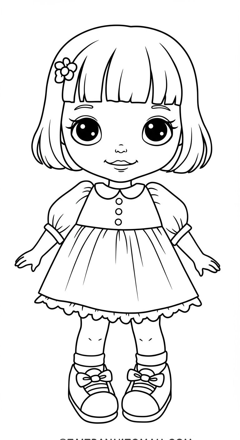 Tải 100+ Tranh Tô Màu Búp Bê Cute, Công Chúa, Barbie Miễn Phí cho Bé Gái [PDF A4]
