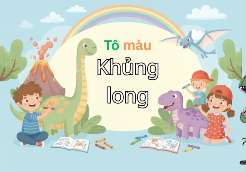 120+ Tranh tô màu khủng long cho bé siêu dễ thương, tải miễn phí