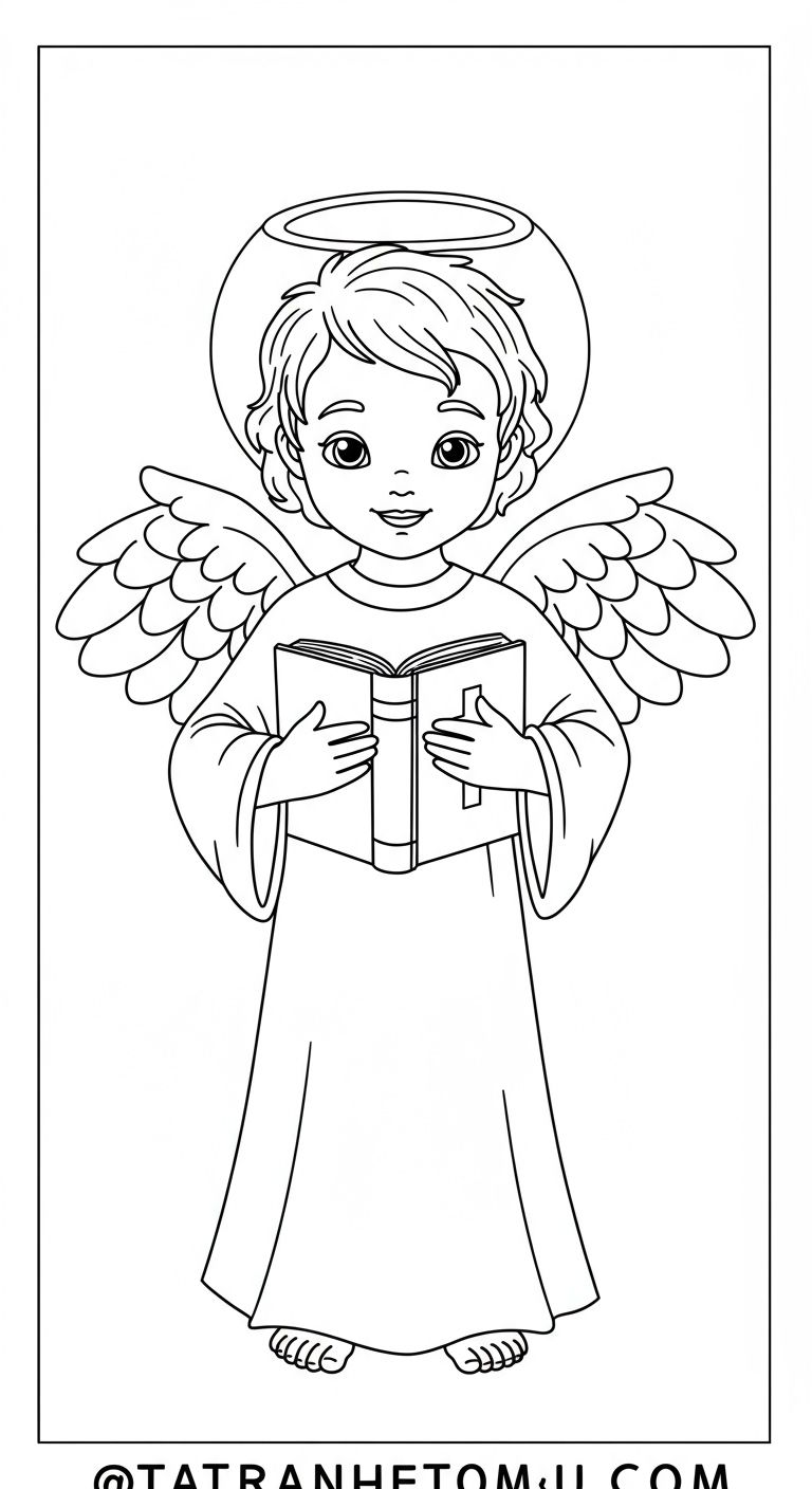 Tải 100+ Tranh Tô Màu Thiên Thần và Nàng Tiên Cute cho Bé Gái [Miễn Phí PDF A4]