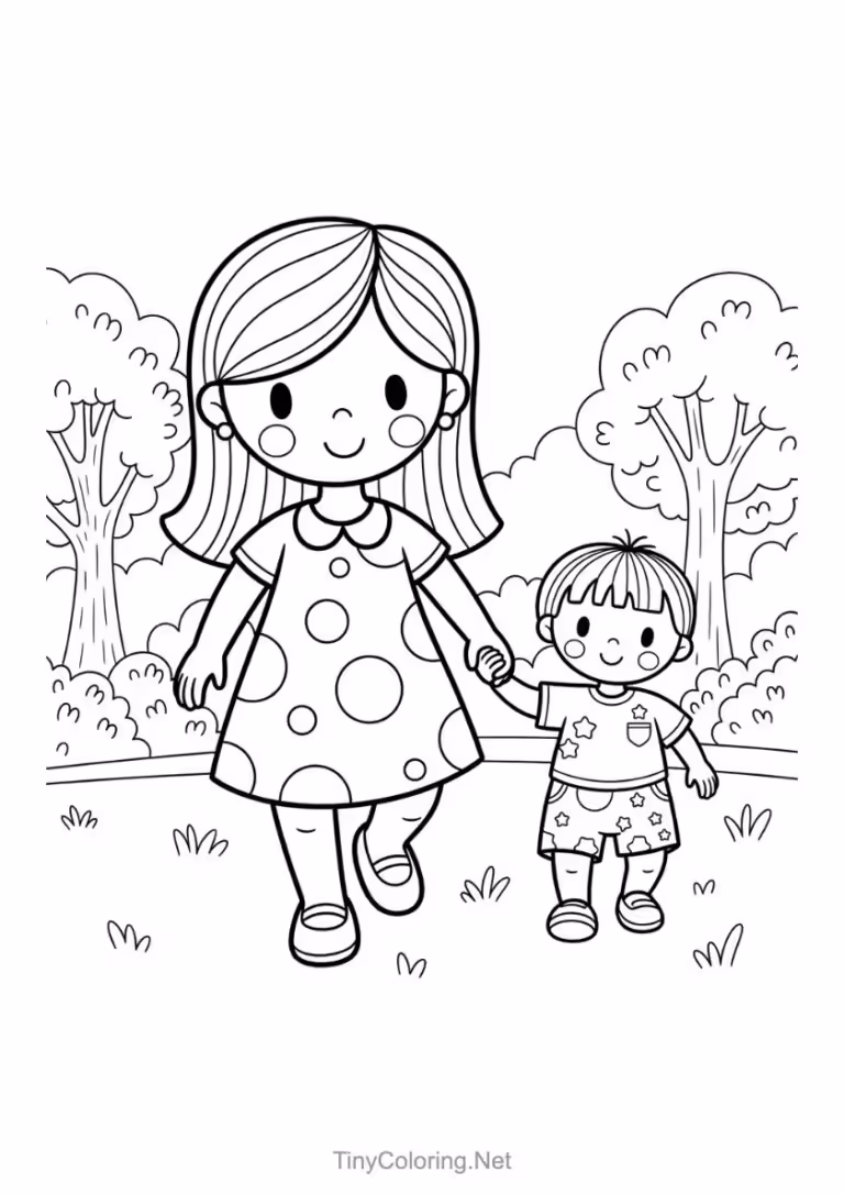 Tranh tô màu mẹ và bé trai ôm nhau đầy tình cảm nhân ngày 20-10