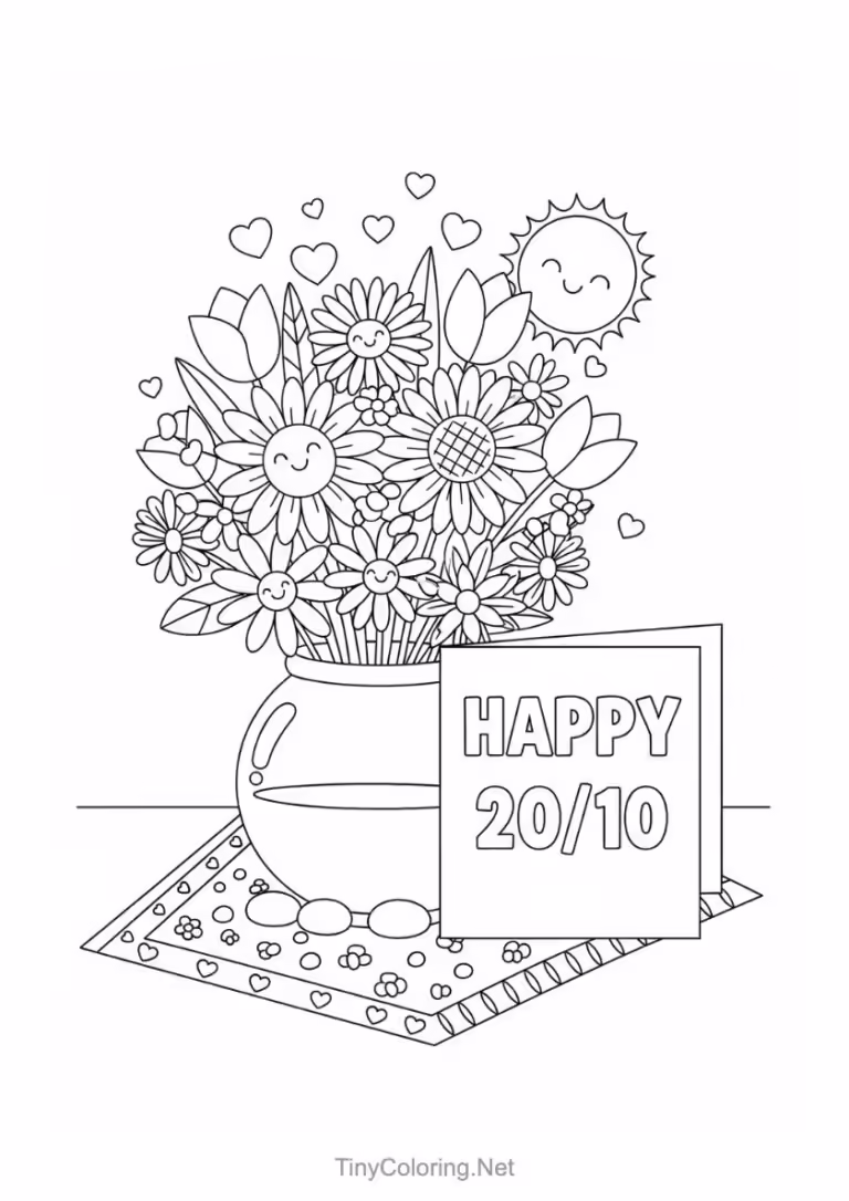 Tranh tô màu ngày 20-10 : Quà tặng mẹ