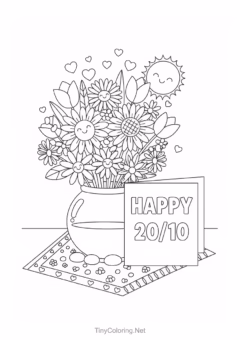 Tranh tô màu ngày 20-10 : Quà tặng mẹ