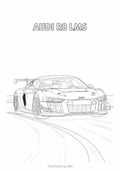 Tranh tô màu xe đua cổ - Audi r8