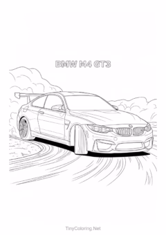 Tranh tô màu xe đua cổ - BMW M4 GT3