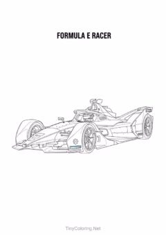 Tranh tô màu xe đua cổ -FORMULA MODEL E RACER