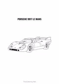 Tranh tô màu xe đua cổ - porsche 9917