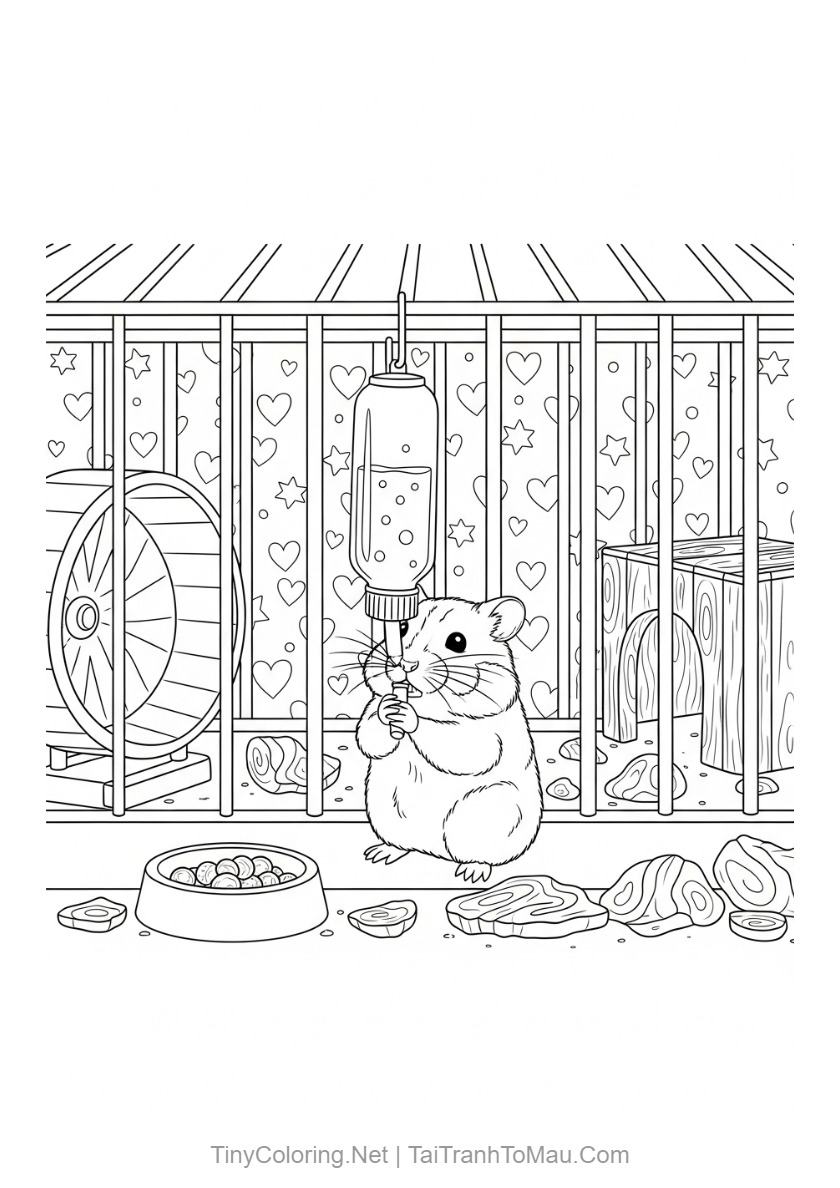 100+ Tranh Tô Màu Hamster Dễ Thương Cho Bé 35 Hoạt động hàng ngày của chú hamster tinh nghịch