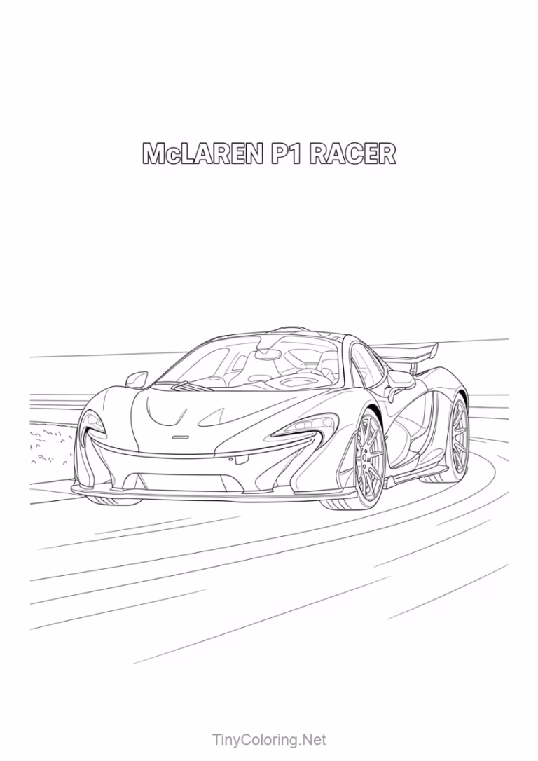 Tranh tô màu xe đua cổ điển McLaren P1 cho bé
