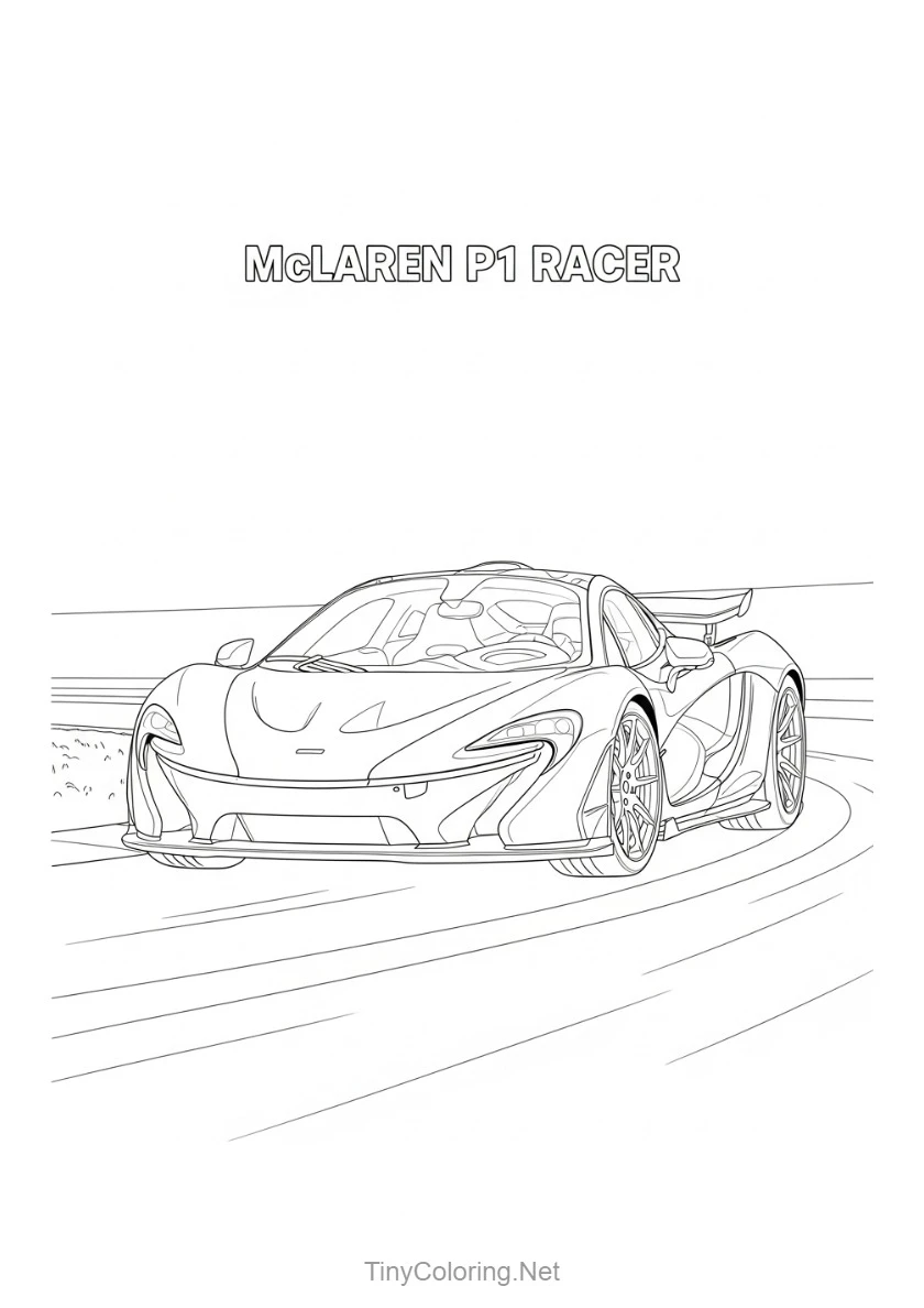 100+ Tranh Tô Màu Xe Đua F1, Xe Thể Thao, Xe Cổ Điển Cho Bé 21 Tranh tô màu xe đua cổ - Mclaren P1