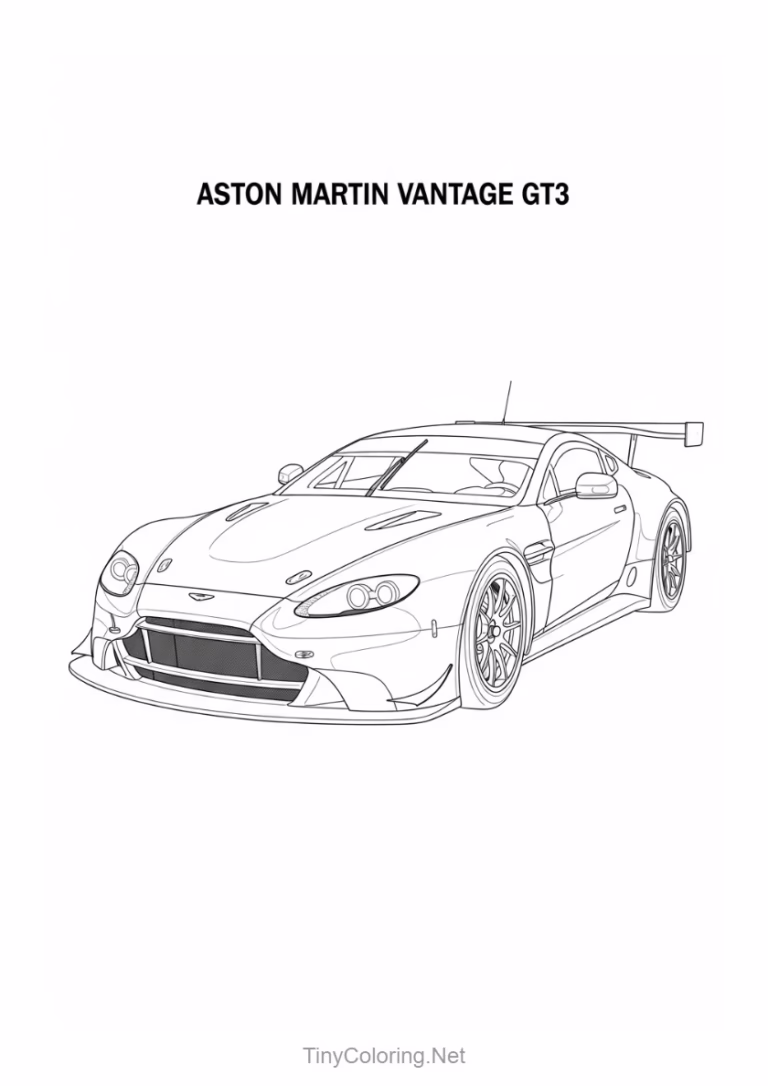 Tranh tô màu xe đua cổ Aston Martin Vantage GT3