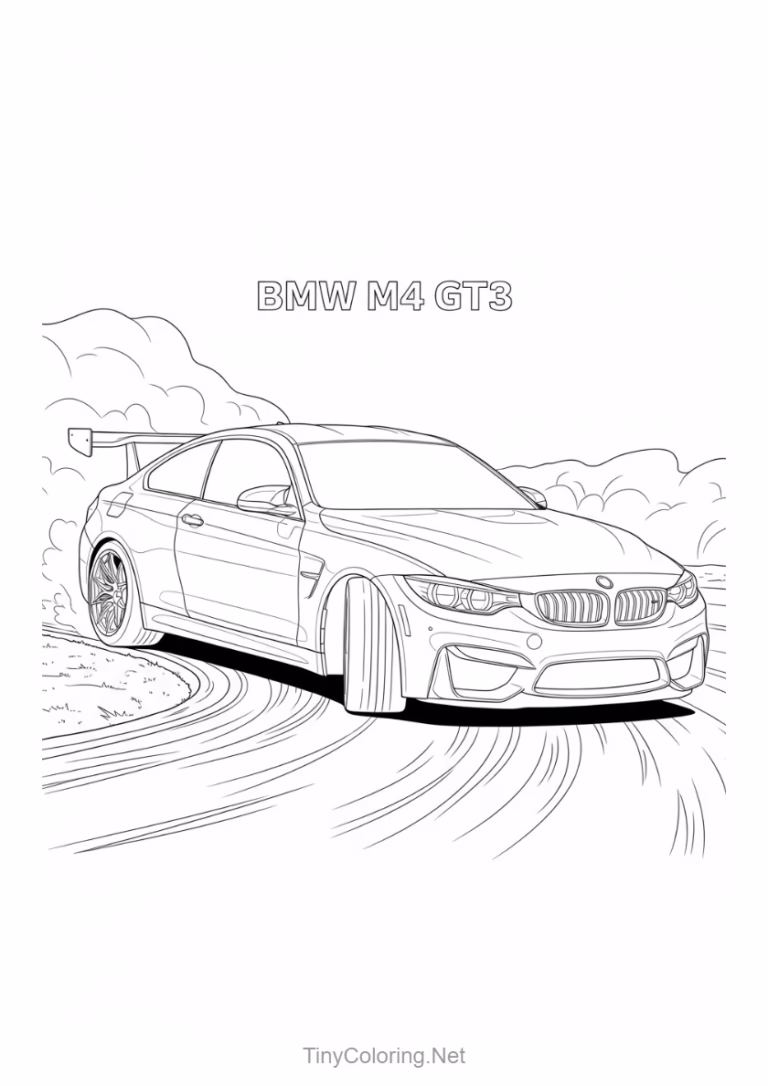 Tranh tô màu xe đua cổ - BMW M4 GT3