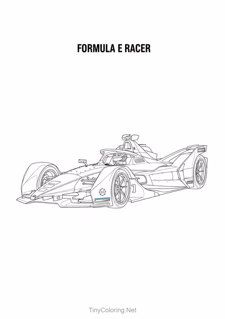 Tranh tô màu xe đua cổ -FORMULA MODEL E RACER