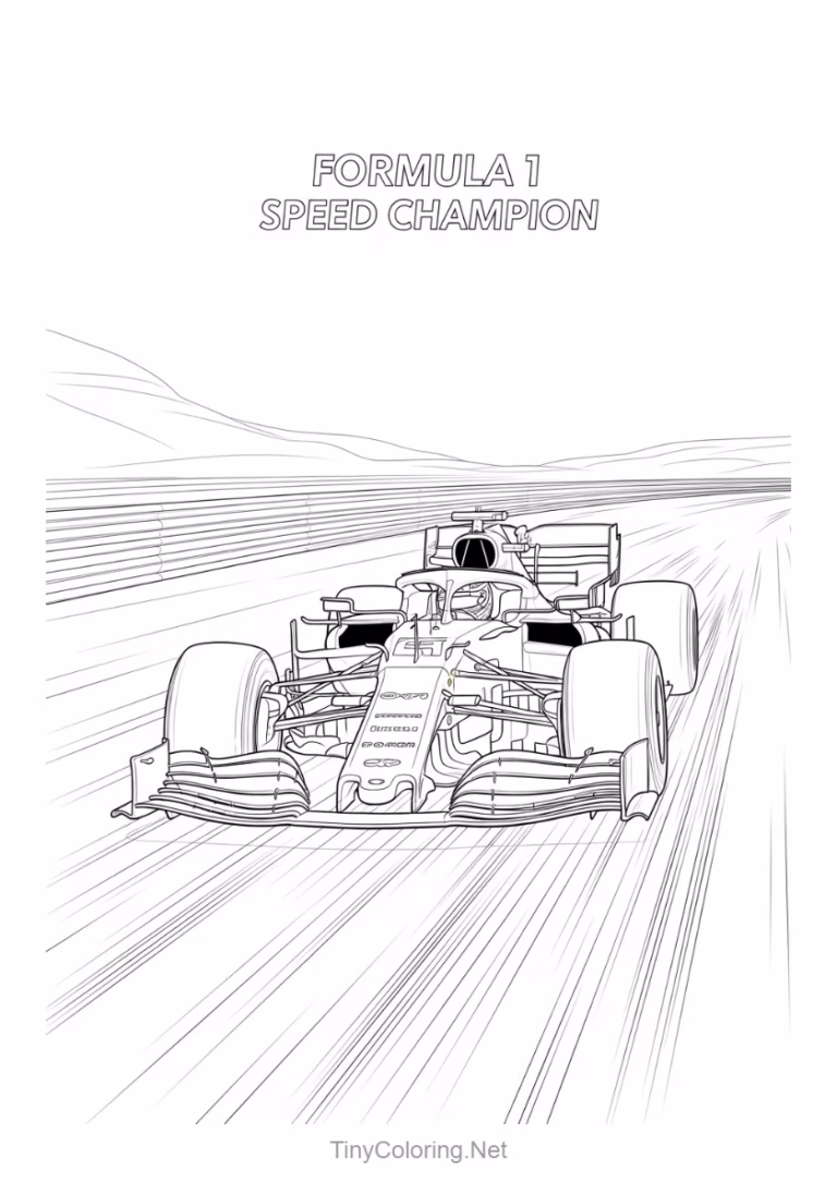 Tranh tô màu xe đua - Formula 1 racer #1