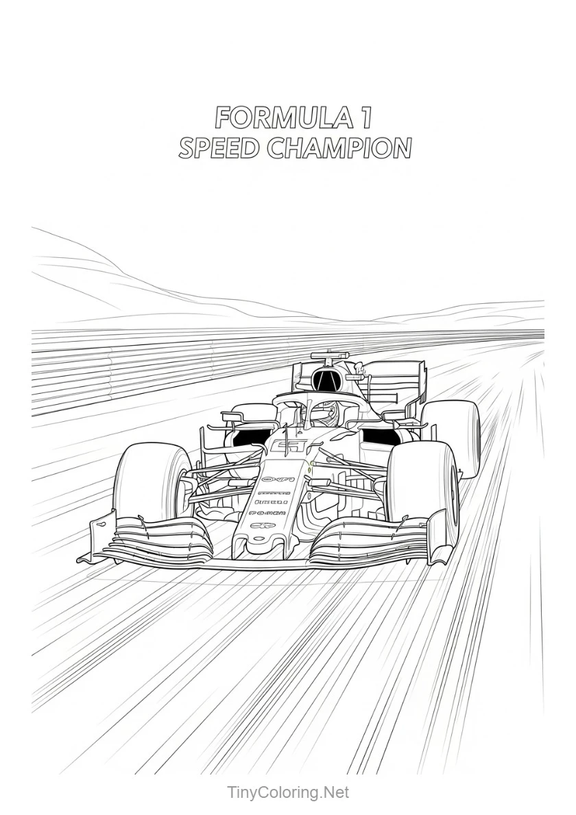 100+ Tranh Tô Màu Xe Đua F1, Xe Thể Thao, Xe Cổ Điển Cho Bé 14 Tranh tô màu xe đua - Formula 1 racer #1