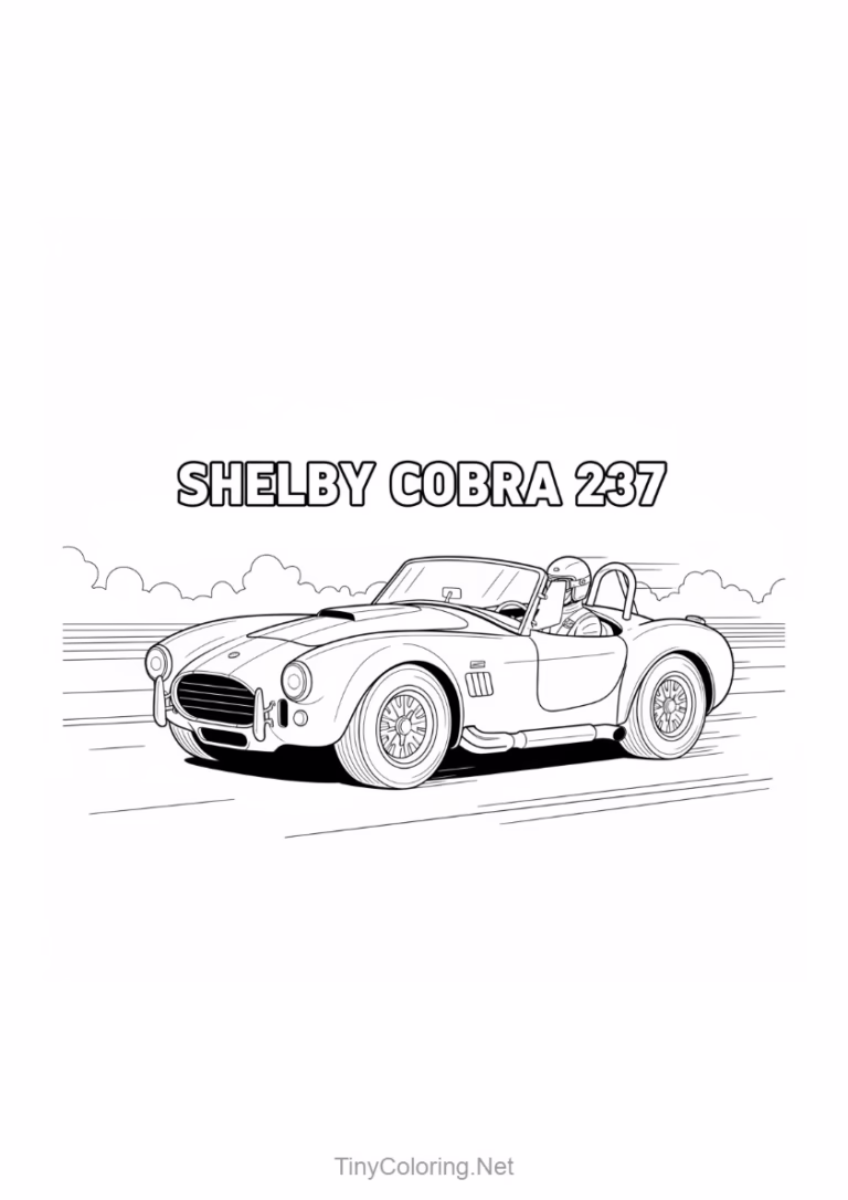 tranh tô màu xe đua cổ - Shelby cobra 237
