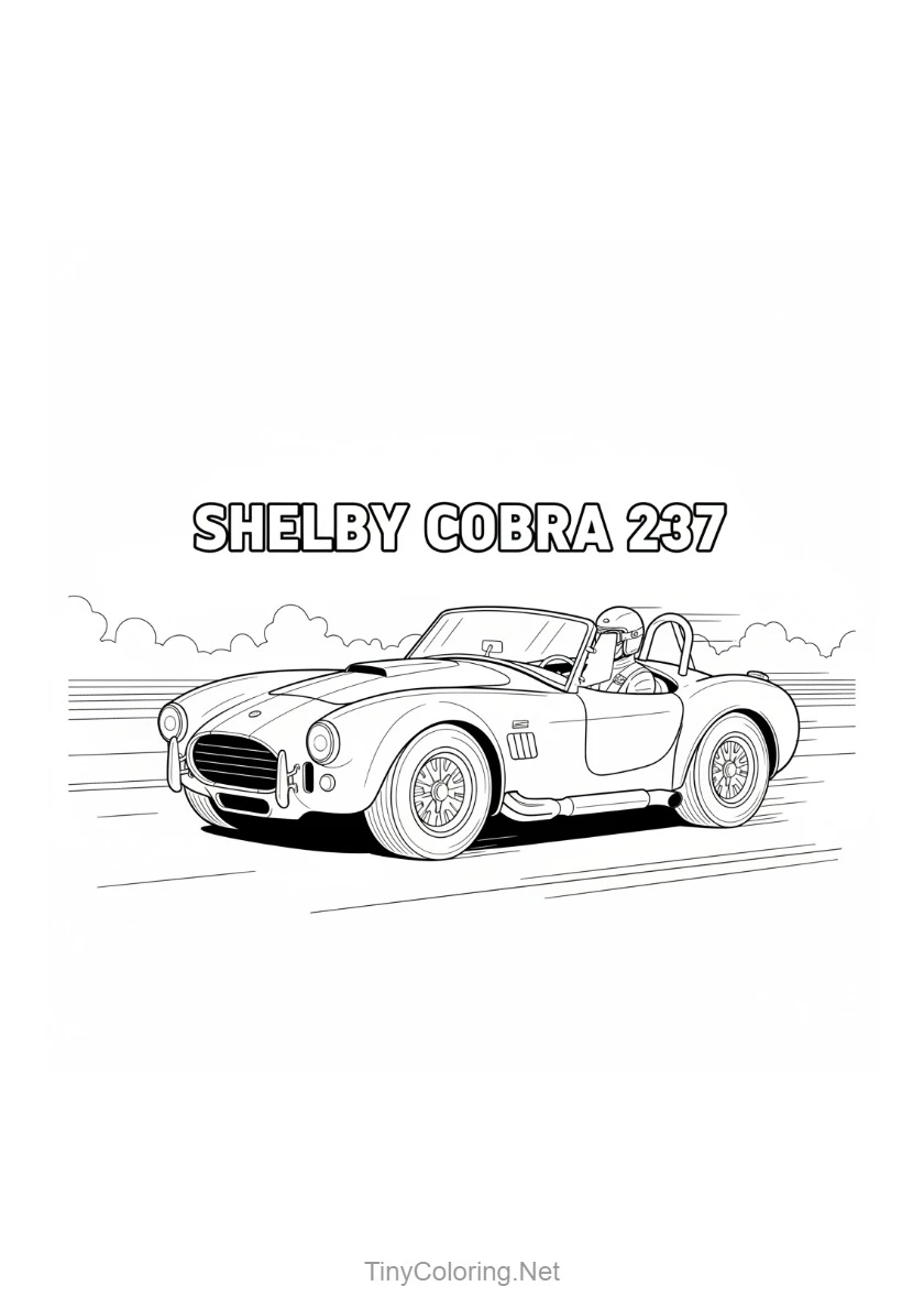 100+ Tranh Tô Màu Xe Đua F1, Xe Thể Thao, Xe Cổ Điển Cho Bé 30 tranh tô màu xe đua cổ - Shelby cobra 237