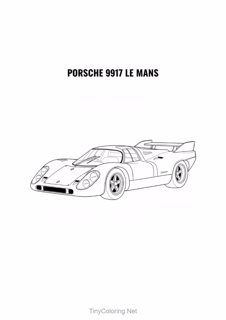 Tranh tô màu xe đua cổ - porsche 9917