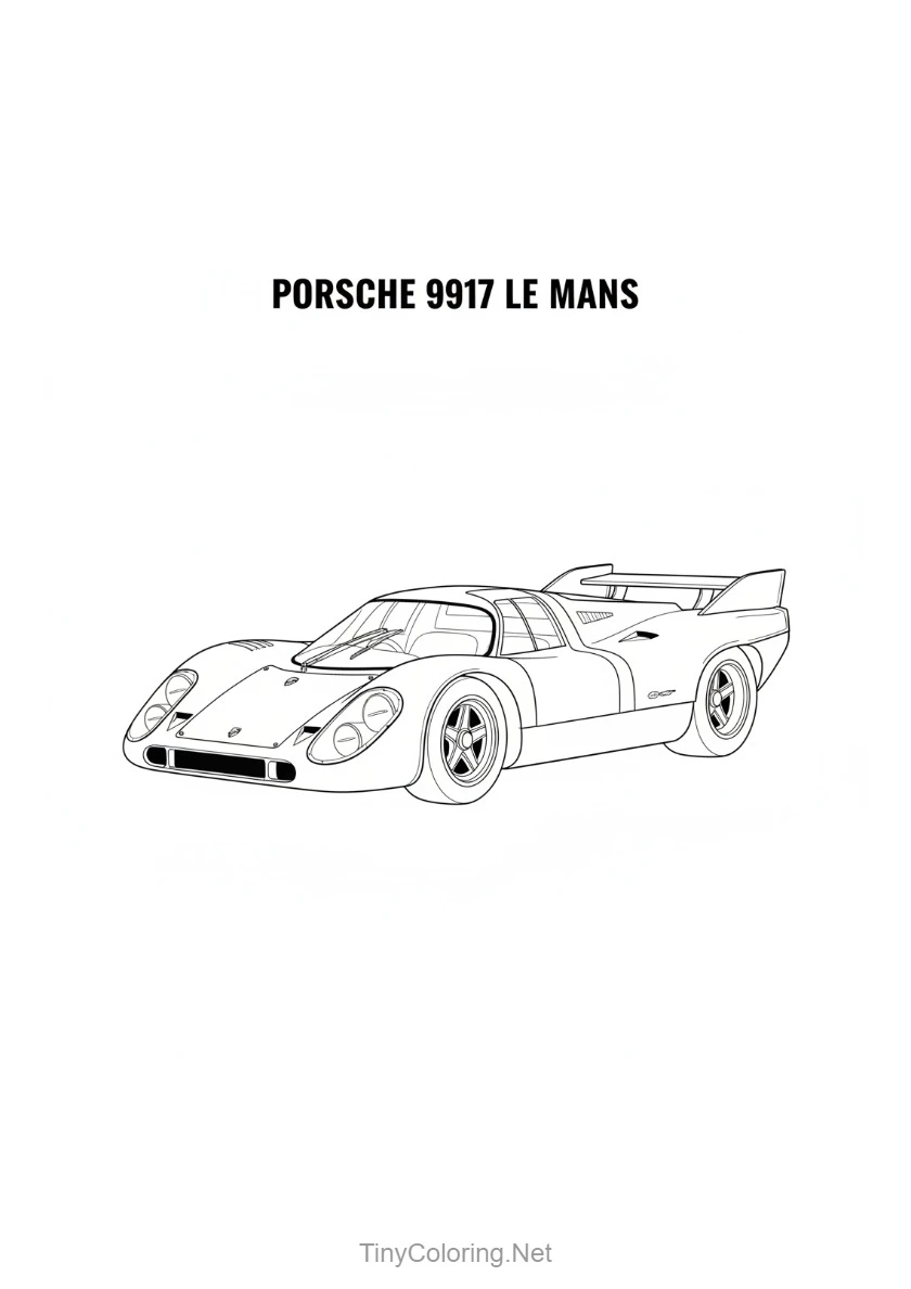 100+ Tranh Tô Màu Xe Đua F1, Xe Thể Thao, Xe Cổ Điển Cho Bé 32 Tranh tô màu xe đua cổ - porsche 9917