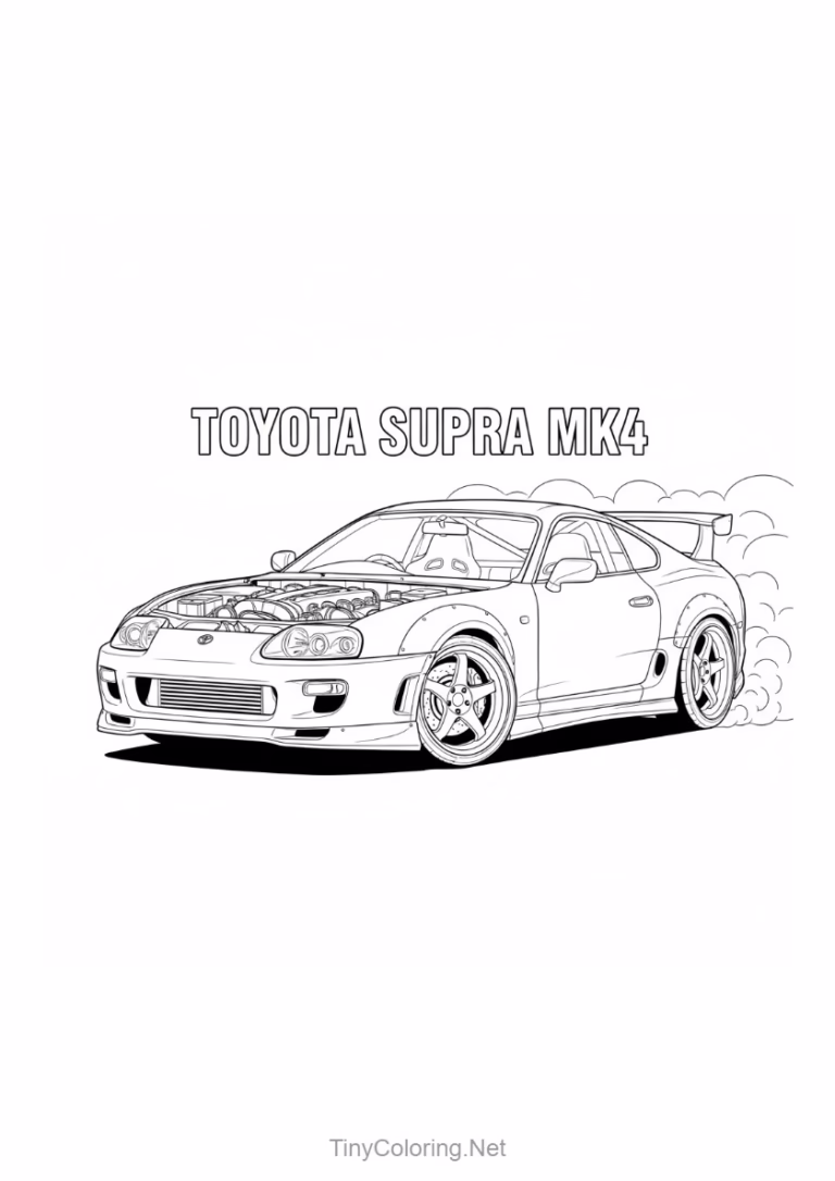Tranh tô màu xe đua - Toyota supper