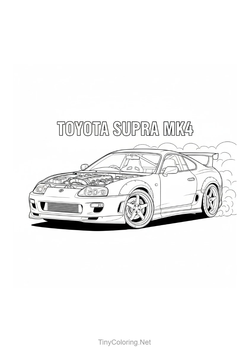 100+ Tranh Tô Màu Xe Đua F1, Xe Thể Thao, Xe Cổ Điển Cho Bé 18 Tranh tô màu xe đua - Toyota supper