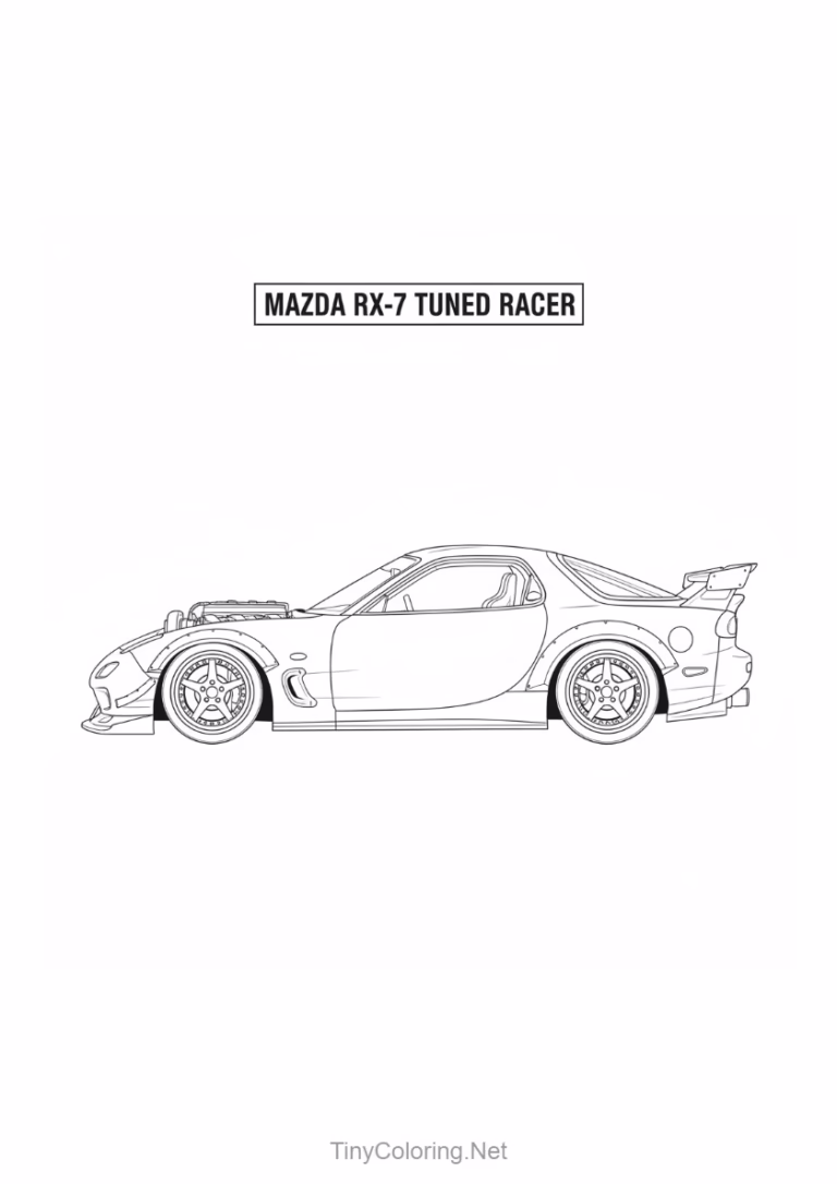 100+ Tranh Tô Màu Xe Đua - Mazda RX-7 Turbo
