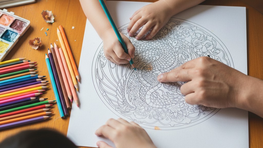 cha-me-huong-dan-be-to-mau-kien-nhan Cha mẹ hướng dẫn bé tô viền tranh, giúp bé kiên nhẫn hơn.