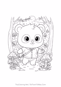 Gấu trúc chibi dễ thương đang chờ bạn tô màu!