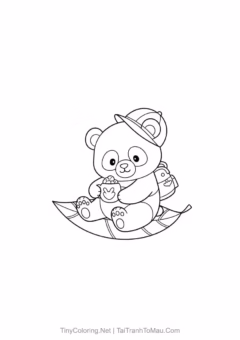 Gấu trúc siêu dễ thương đang chờ được tô màu đây!