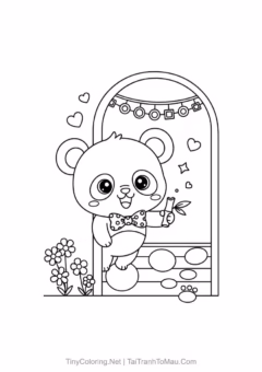 Bé sẽ thích thú tô màu những chú gấu trúc chibi siêu dễ thương này!