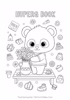 Tô màu gấu trúc chibi đáng yêu này ngay thôi!