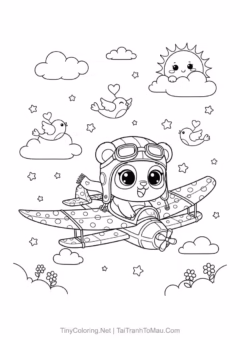 Tô màu gấu trúc chibi đáng yêu này sẽ mang lại niềm vui cho bé!