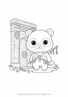 Bé tô màu gấu trúc chibi này sẽ rất vui.