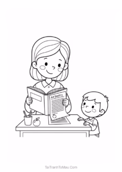 Tranh tô màu 20/11 đẹp, ý nghĩa tặng thầy cô.