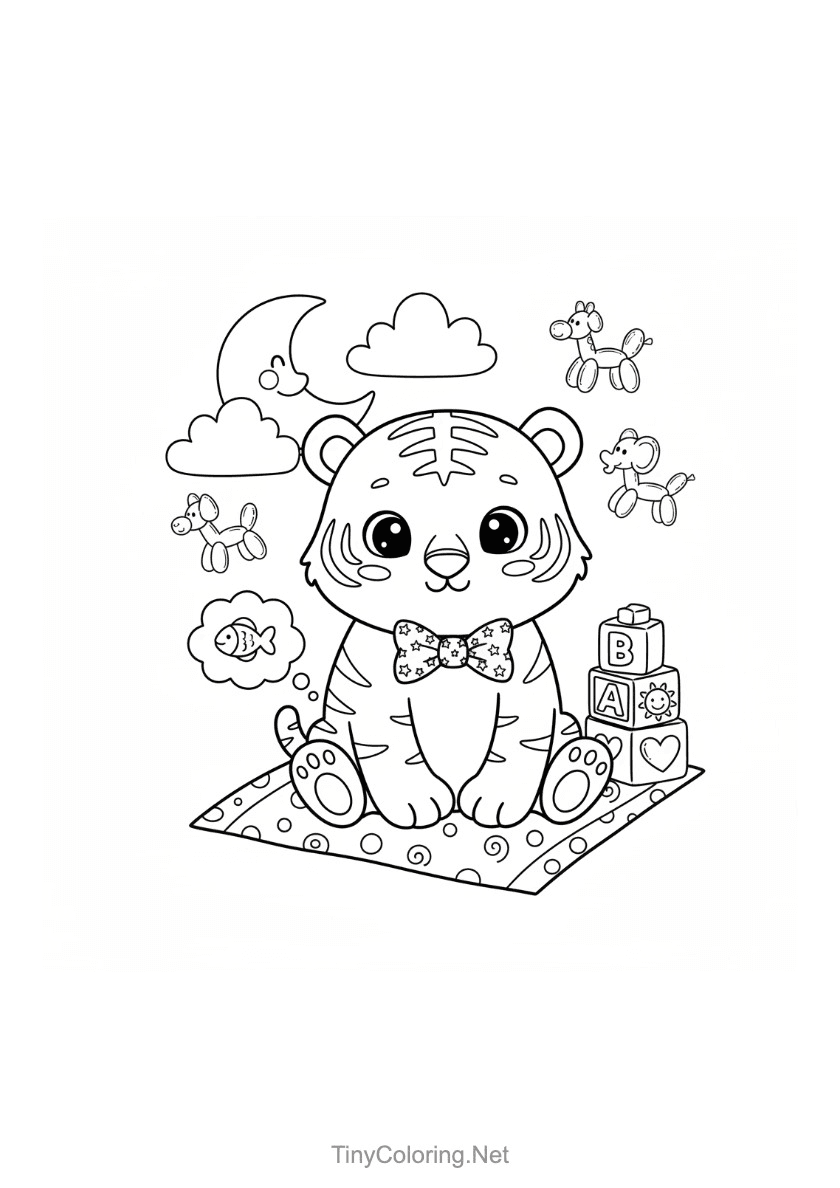 Tải 150+ Tranh Tô Màu Con Hổ Cute & Dũng Mãnh Cho Bé [Miễn Phí PDF A4]